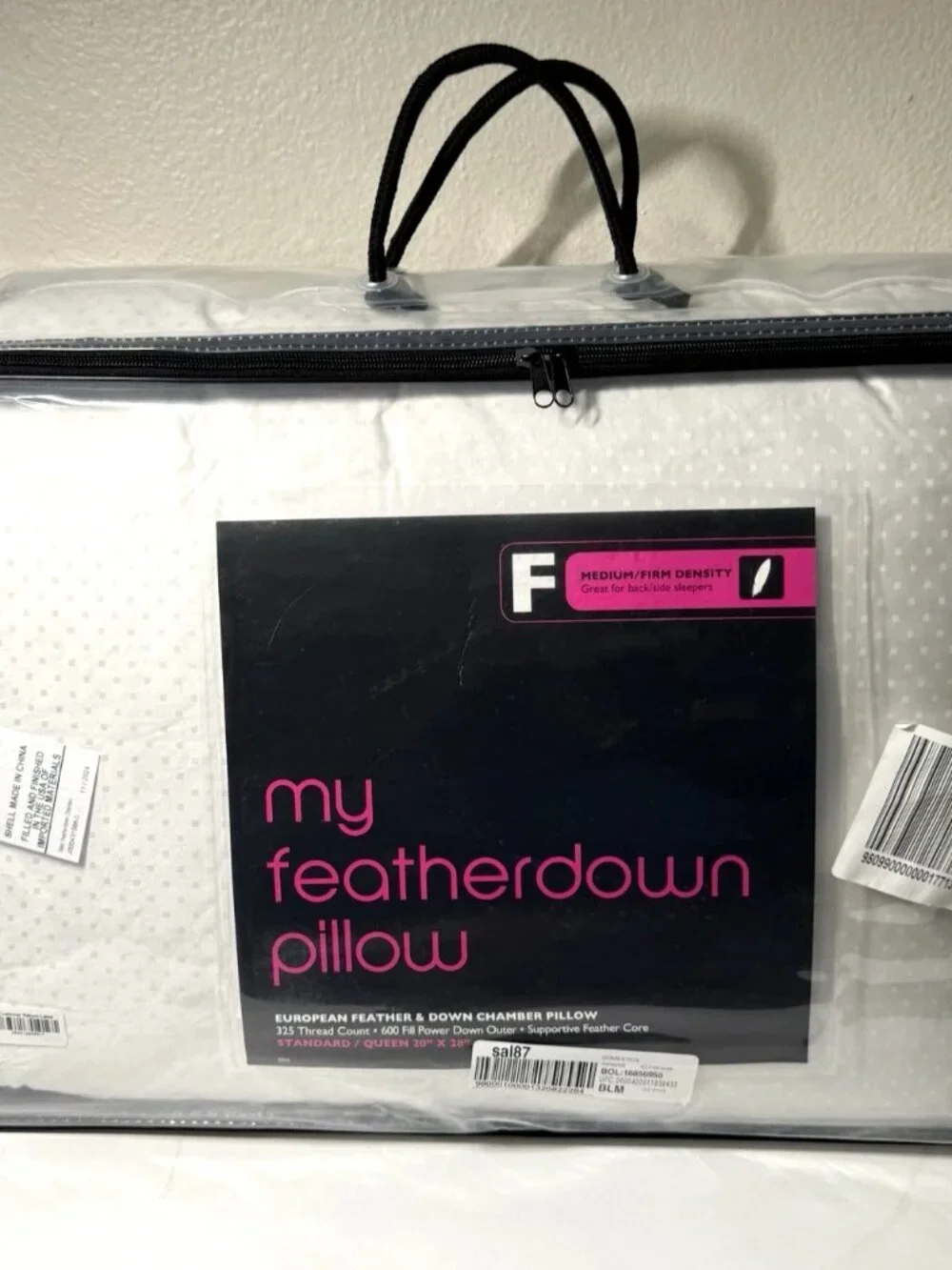 Hudson Park My Featherdown Down Pillow Standard/Queen Medium Firm White USA